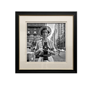 实木框小众复古装饰画样品房文艺挂画薇薇安黑白艺术纪实摄影壁画