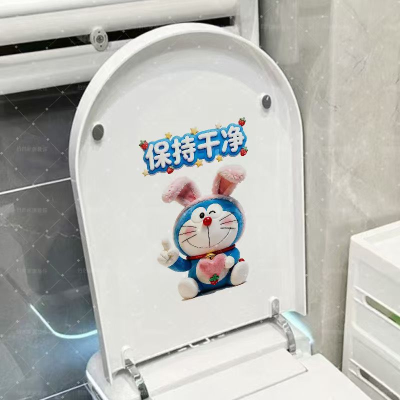 哆啦a梦可爱防水马桶贴