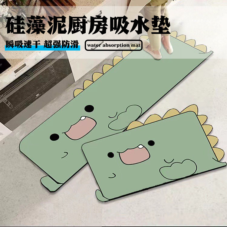 厨房地垫硅藻泥长条吸水门垫防水防油卡通浴室门口卫生间脚垫防滑