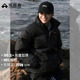 拓路者冬季 立领90绒羽绒服男短款 保暖防风拼色加厚面包服黑色外套