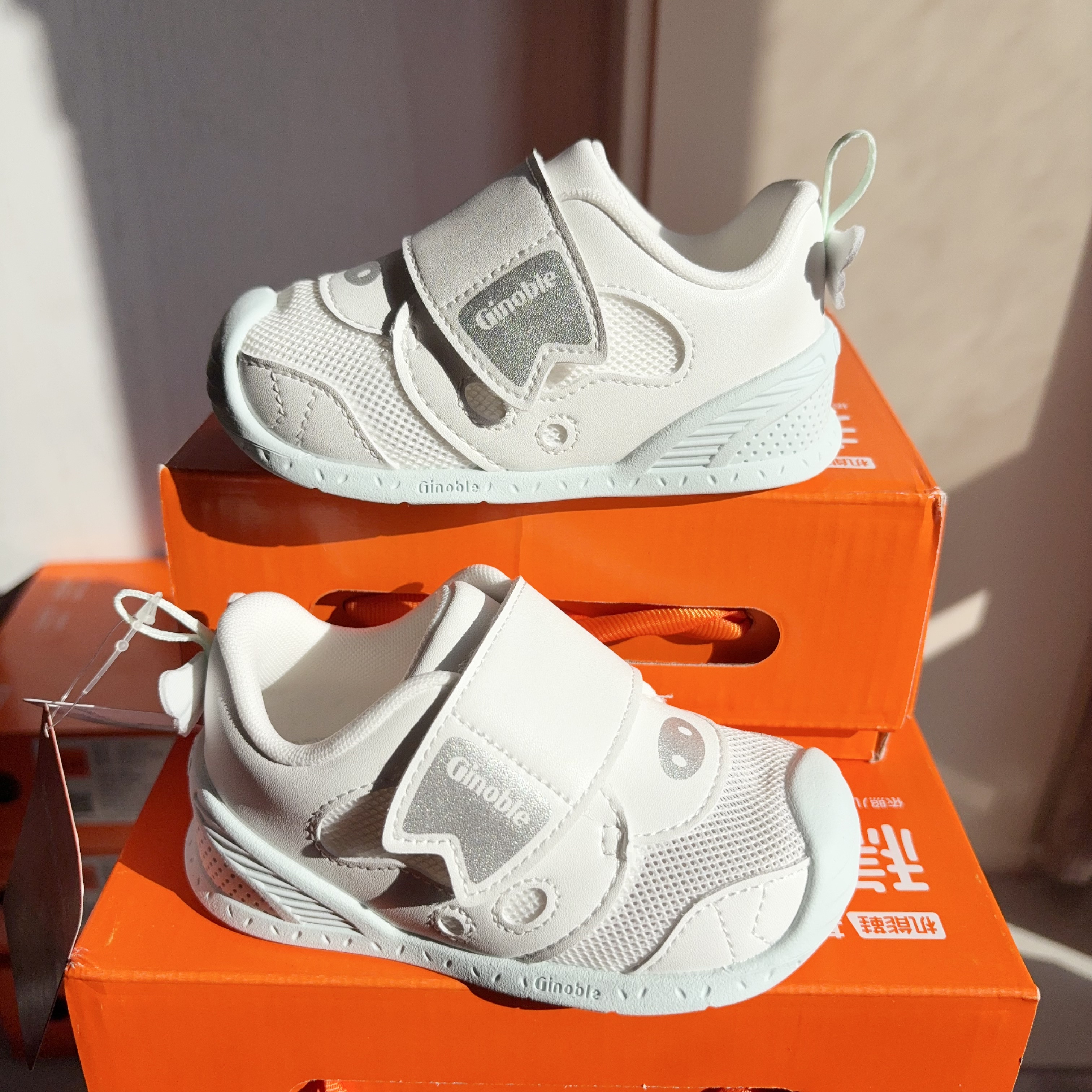 基诺浦春夏单网鞋透气软底轻薄步前学步鞋男女童关键鞋翅膀猪猪