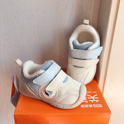 基诺浦冬款加绒学步鞋轻便软底学步鞋1岁宝宝棉鞋关键鞋2503联名