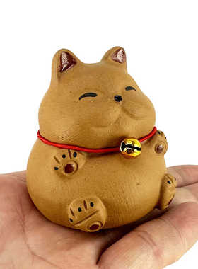 星座缘宜兴紫砂茶宠客厅铃铛猫