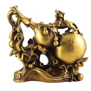 铜葫芦摆件新中式 星座缘 家居铺开业礼品 黄铜貔貅客厅玄关工艺品