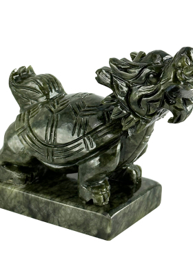 星座缘南玉客厅玉石雕刻龙龟摆件