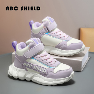 ABC 秋冬季 中大童男孩子戶外軟底高幫皮面跑步鞋 SHIELD女童運(yùn)動鞋