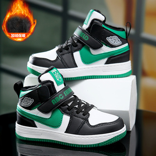 ABC SHIELD儿童运动鞋冬季加绒保暖高帮aj板鞋男女中大童二棉鞋