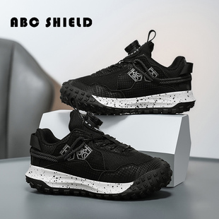 ABCkings男童鞋子秋冬款防水皮面儿童运动鞋小男孩纽扣防滑登山鞋