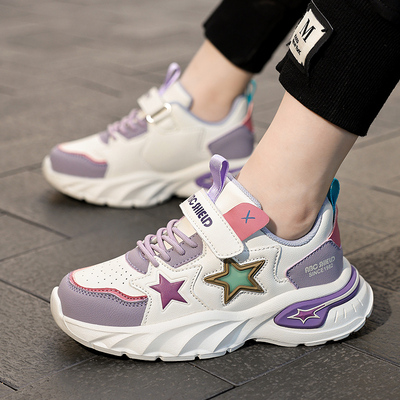 ABCkings女童纽扣网面气垫运动鞋