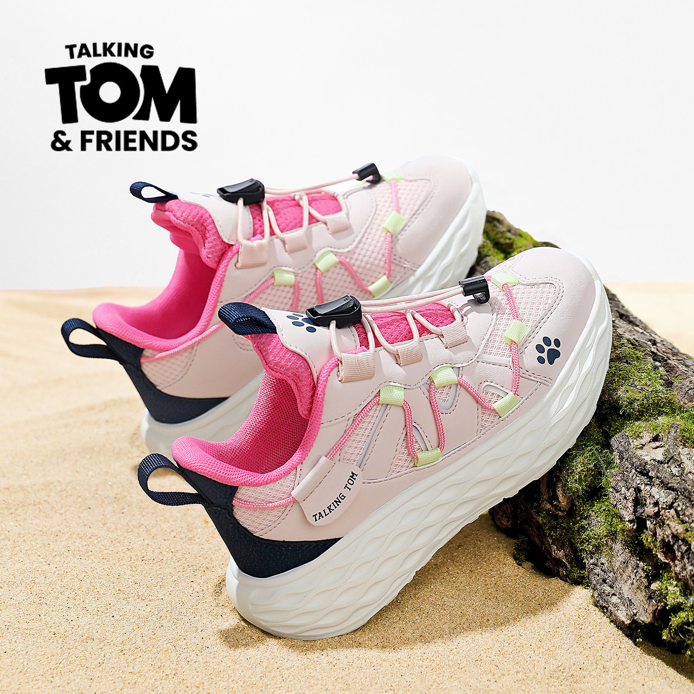 汤姆猫童鞋女童运动鞋透气网布跑步鞋中大童春季轻便软底儿童鞋子