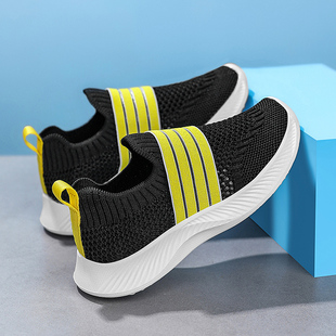 ABCkings男童鞋子夏季单网鞋儿童透气运动鞋一脚蹬休闲女孩懒人鞋