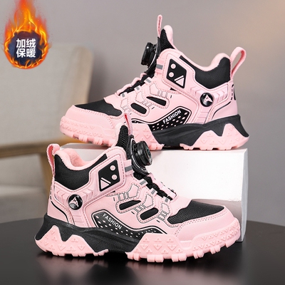 ABC SHIELD女童棉鞋冬季加绒保暖二棉运动鞋防水皮面防滑男孩冬鞋