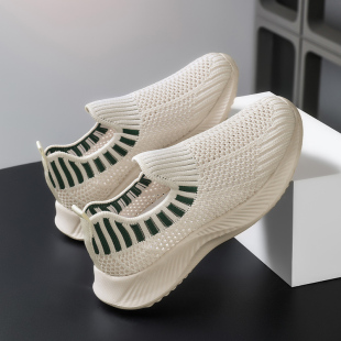 ABCkings儿童袜鞋夏季款男童透气飞织单网鞋一脚蹬女孩室内休闲鞋