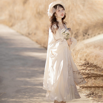 设计新款花间集汉元素女外套吊带裙套装秋冬8495汉服套装