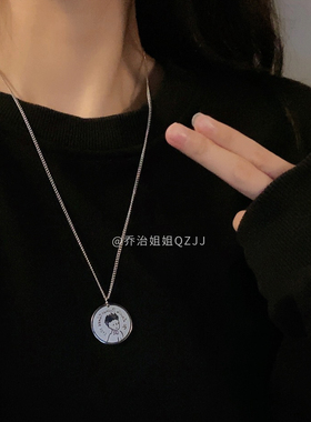 乔治姐姐日韩个性情侣毛衣链项链