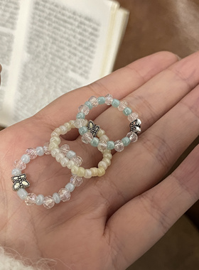 乔治姐姐/复古串珠小众珍珠戒指冷淡戒指女款指环设计个性ins食指