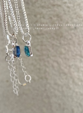 复古小方钻项链小众设计