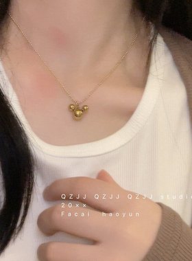 复古金色小众设计感少女甜美项链