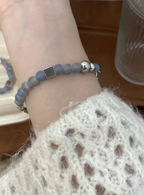乔治姐姐/蓝色磨砂新中式国风气质小众手链甜美闺蜜礼物叠戴手串