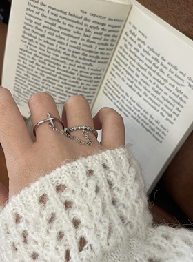 乔治姐姐/十字链条戒指女ins简约小众设计感轻奢食指戒冷淡风