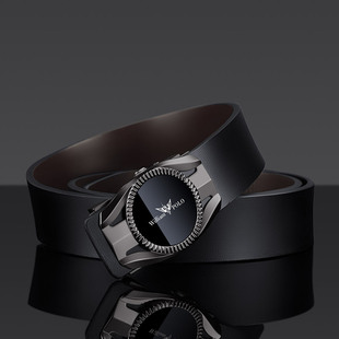 英皇保罗男士真皮皮带男自动扣腰带潮流无牙内穿牛皮裤带