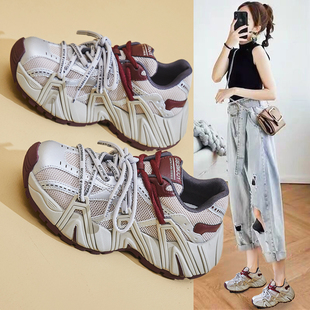巨好看老爹鞋女款秋冬2025新款爆款加棉休闲运动厚底增高女鞋子潮