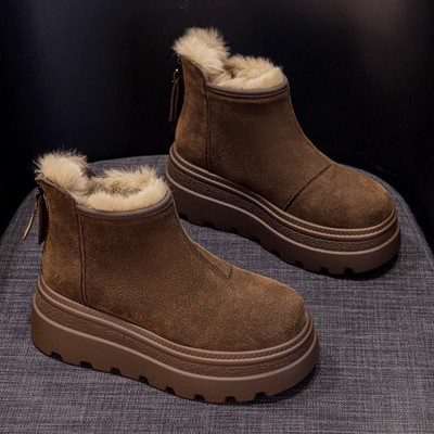 勃肯短靴厚底增高加厚保暖棉鞋