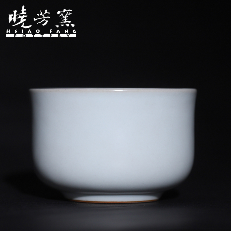 90年代晓芳窑汝窑天青釉大缸茶杯