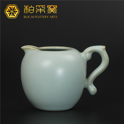 台湾柏采窑润腴公杯IR-08停产老釉水粉青公道杯汝窑茶海陶瓷茶具
