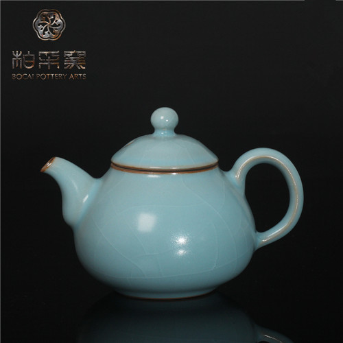 柏采窑汝窑二代粉青知遇壶泡茶壶
