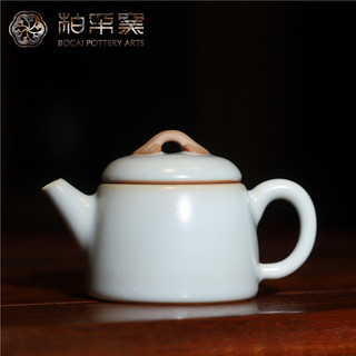 柏采窑一代粉青如意茶壶全手工汝窑泡茶器中式复古小品壶陶瓷茶具