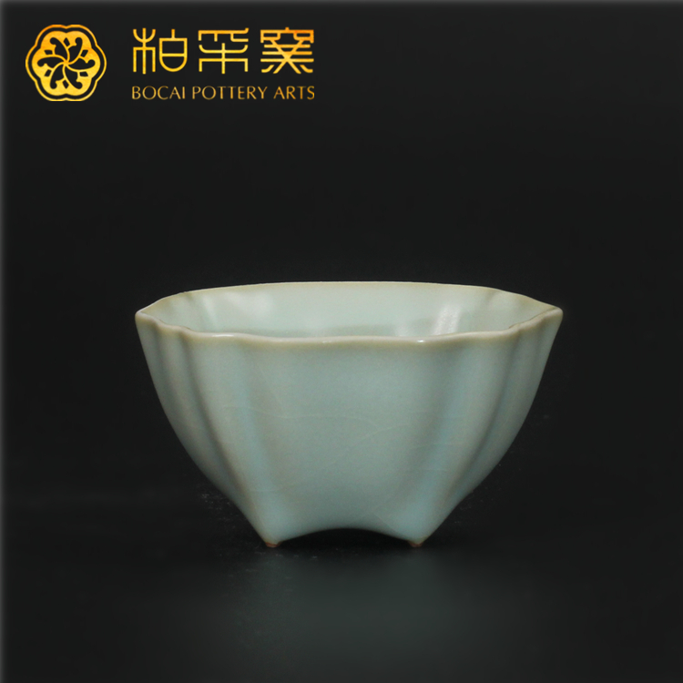 台湾柏采窑青轩杯子停产粉青茶杯