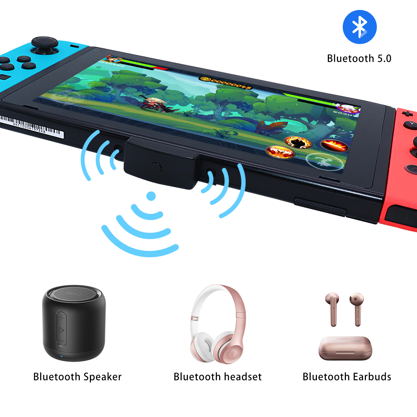 Switch蓝牙适配器NS主机PS4 P5音频转接头外接蓝牙耳机音响转换器