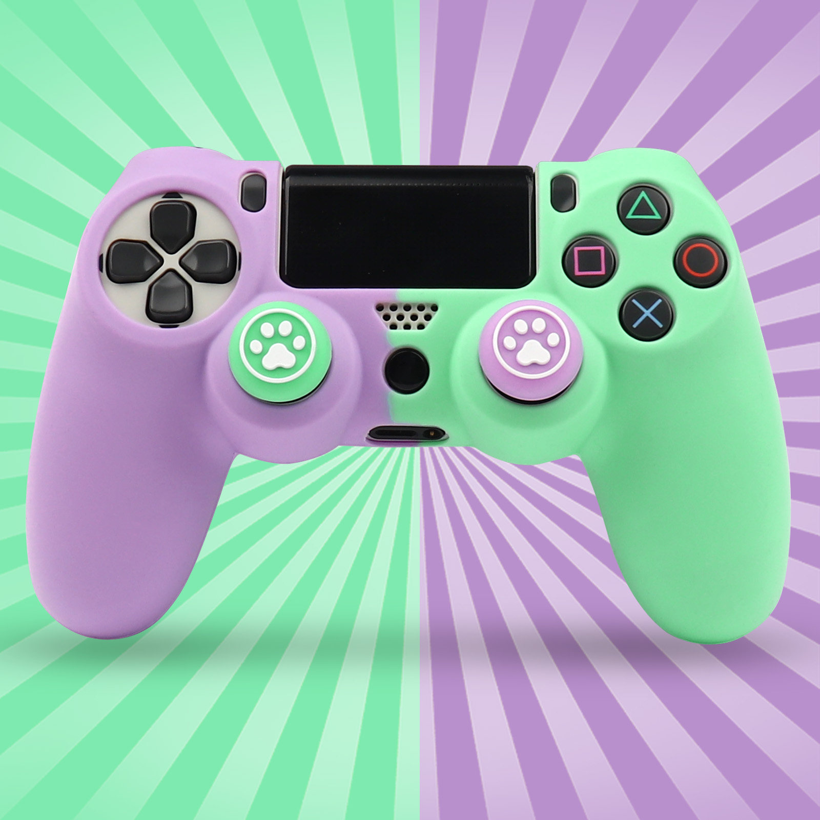 PS4 컨트롤러 보호 커버 부드러운 실리콘 미끄럼 방지 귀여운 캔디 컬러 PLAYSTATION4 PS4 고양이 발톱 로커 캡