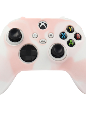 XBOXONES手柄套Xbox Series游戏手柄粉色迷彩硅胶套 防滑防汗