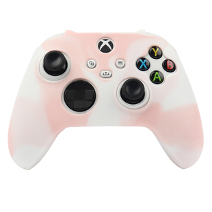 XBOXONES手柄套Xbox Series游戏手柄粉色迷彩硅胶套 防滑防汗