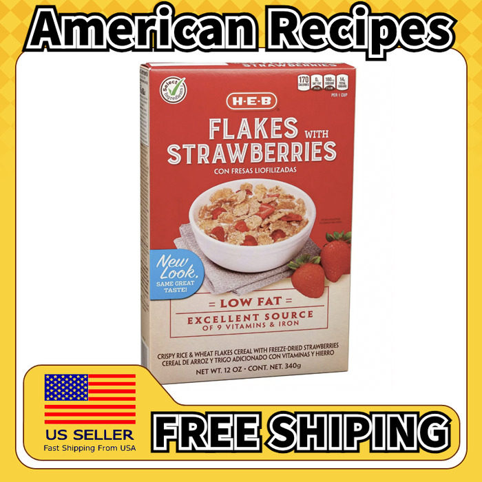 美国直邮HEB Flakes Cereal 美式早餐糖霜麦片早餐冷冲麦片340g
