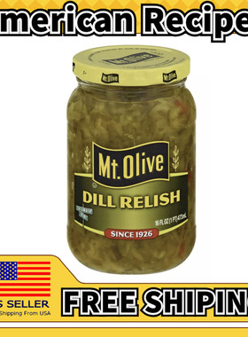 美国直邮Mt. Olive Dill Relish Pickles 美式汉堡莳萝泡酸黄瓜