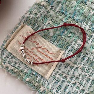 s925纯银碎银红绳手串日系韩版小众设计简约时尚细款手绳首饰批发