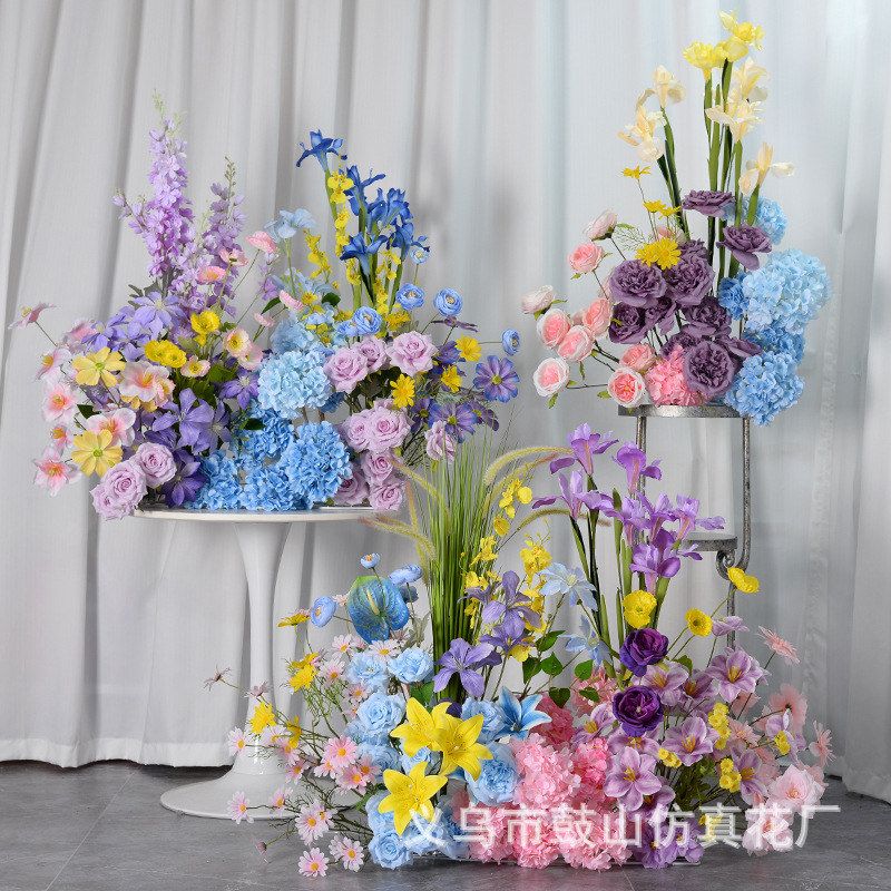 莫奈花园风仿真花布置造景美陈网红打卡莫奈之窗橱窗假花布景批发