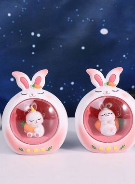 小白兔星星灯书房卧室桌面小夜灯少女心创意礼品摆件送同学闺蜜