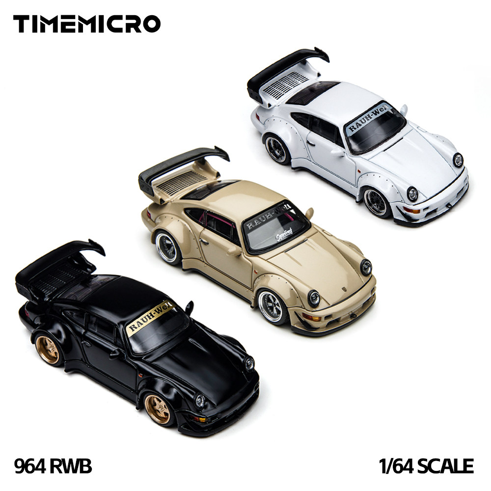 TimeMicro|PSC车舍1:64 964RWB 米色合金汽车模型壹号站台摆件