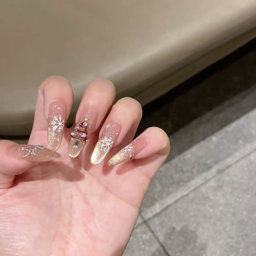 圣诞金秋猫眼手工穿戴甲