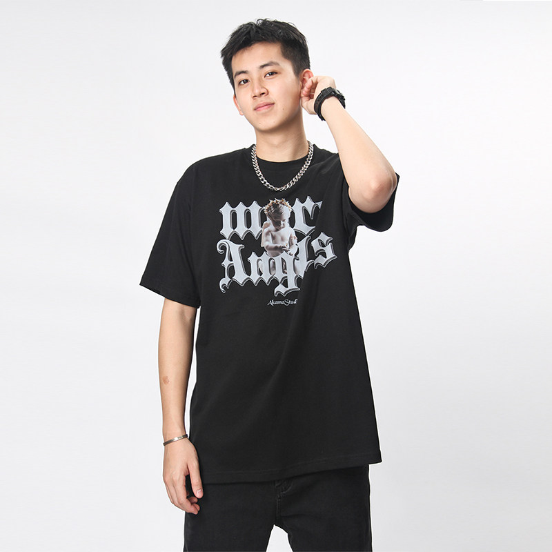 宽松原创字母印花短袖t恤美式