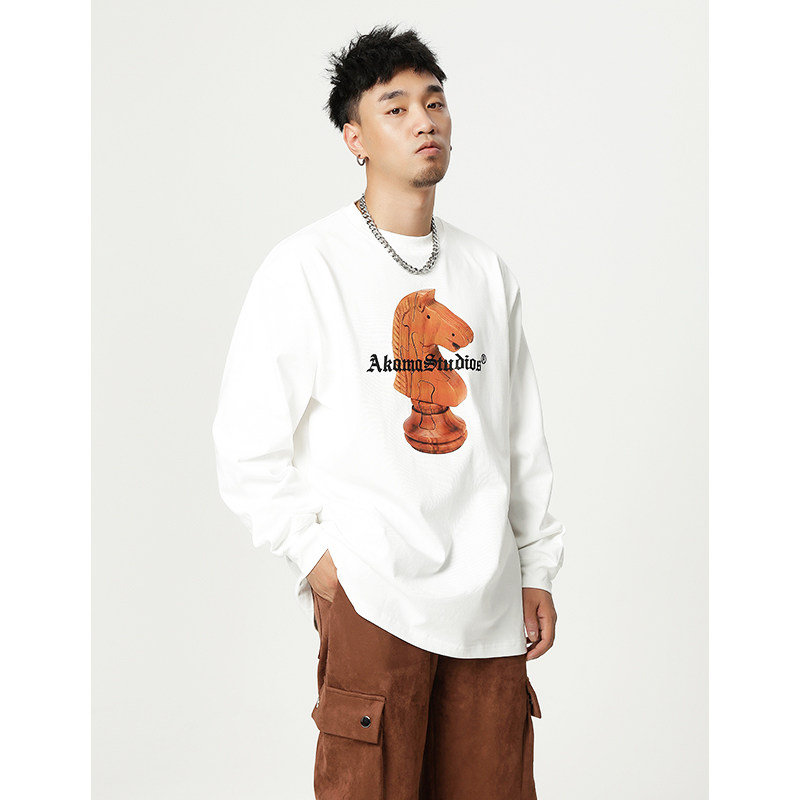 AKAMA原创国潮印花重磅纯棉T恤