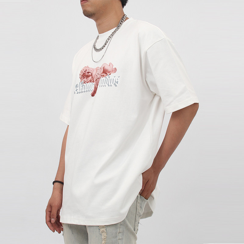 akama质感原创雕塑美式印花短袖