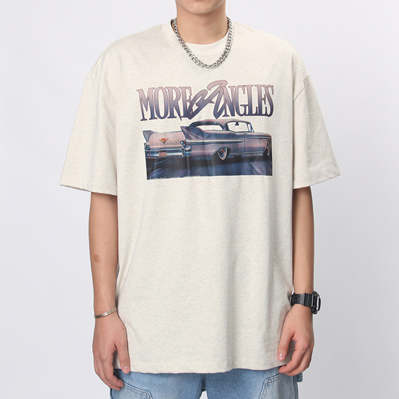 宽松短袖t恤字母印花美式