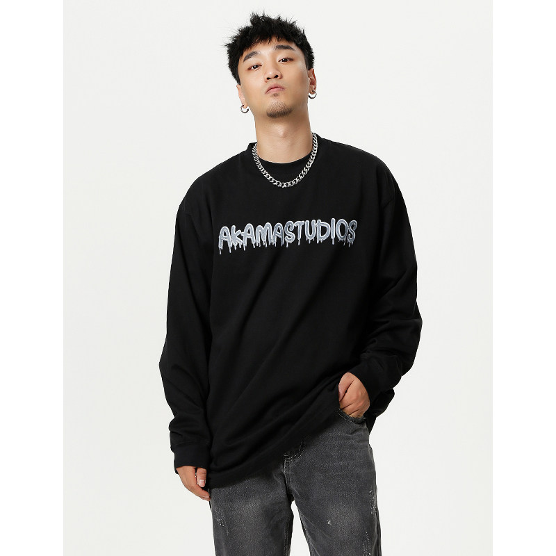 原创300克重磅印花长袖T恤