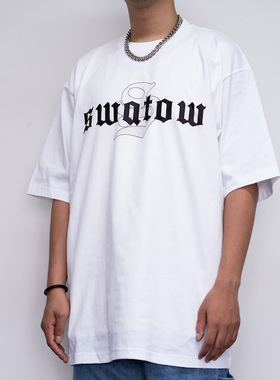 AKAMA原创 swatow城市字母印花宽松休闲圆领短袖男女国潮夏季T恤