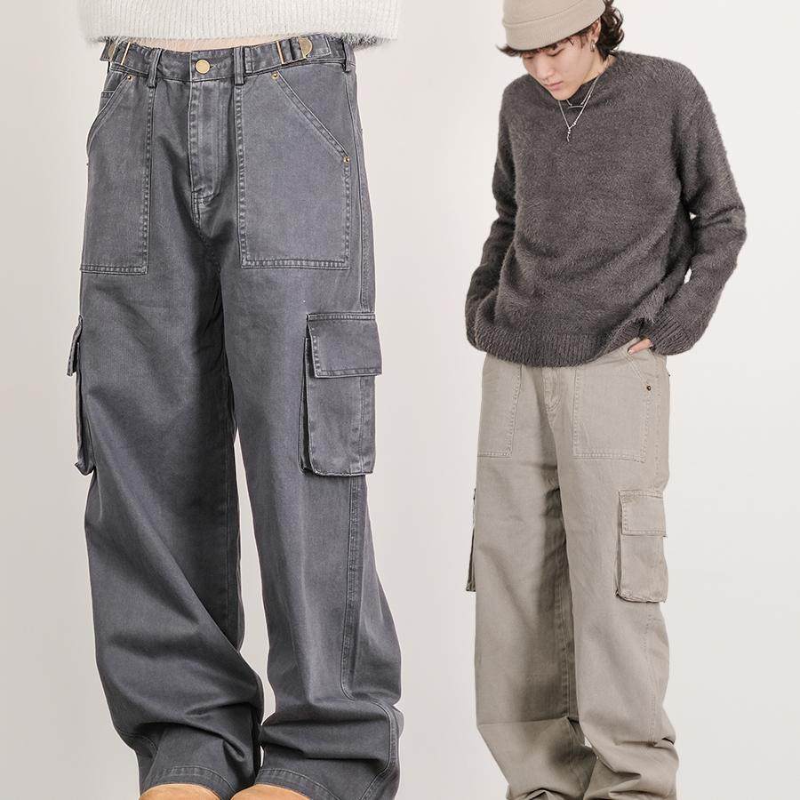 美式复古口袋工装裤宽松休闲裤